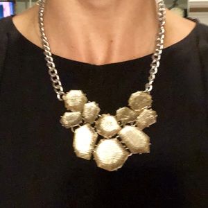 Silver and glass necklace